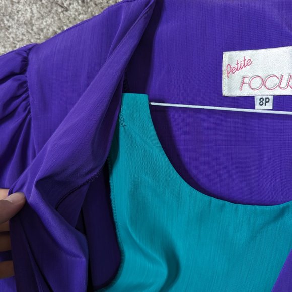 Vintage Petite Focus Formal 2-Piece Set with Belt Size 8P - Picture 5 of 10